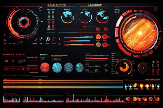 Photo vector collection of futuristic infographic elements