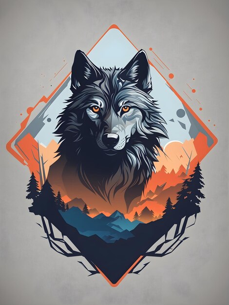 Premium Ai Image Vector Color Art Design Style Concept Of Wolf Premium Ai Image Vector Color Art Design Style Concept Of Wolf