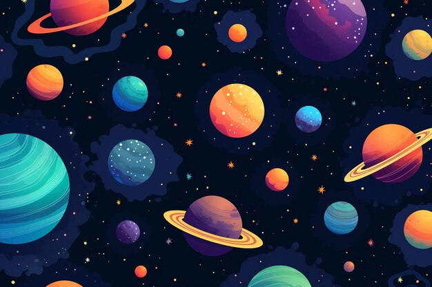 vector color seamless space pattern