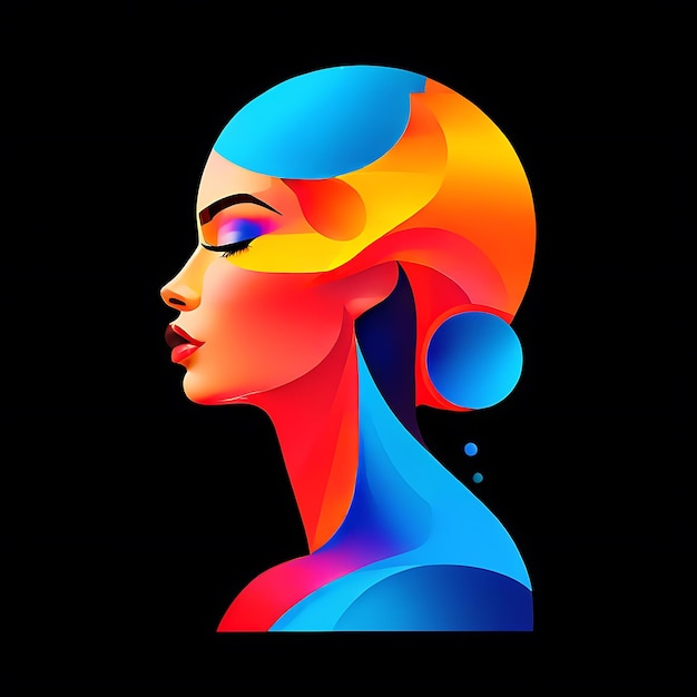 vector colourful abstract woman portrait