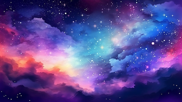 Vector Cosmic Illustration Beautiful Colorful Space