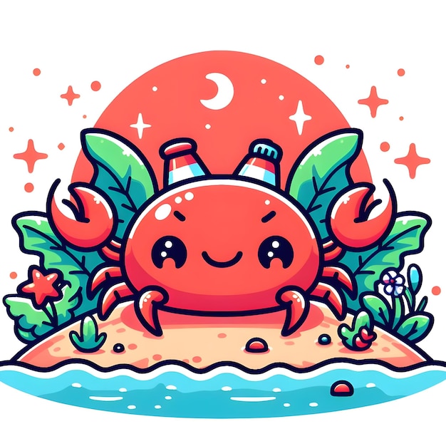 Photo vector crab cartoon illustration