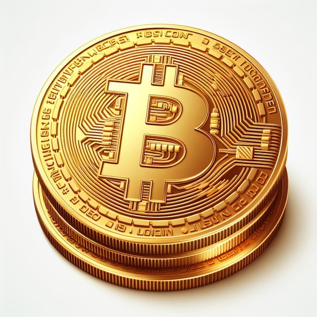 vector cryptocurrency bitcoin golden coins isolated on white