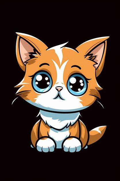 Vector cute cat with love sign hand cartoon illustration animal nature concept isolated flat cartoon style