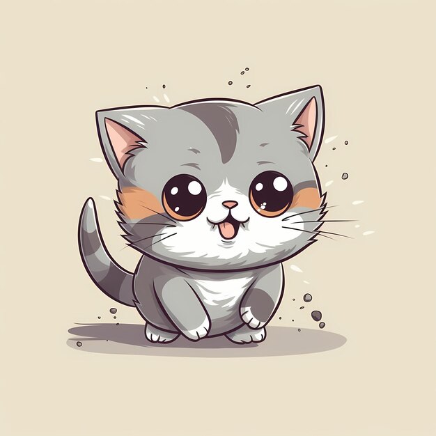 Vector cute cat with love sign hand cartoon illustration animal nature concept isolated flat cartoon style