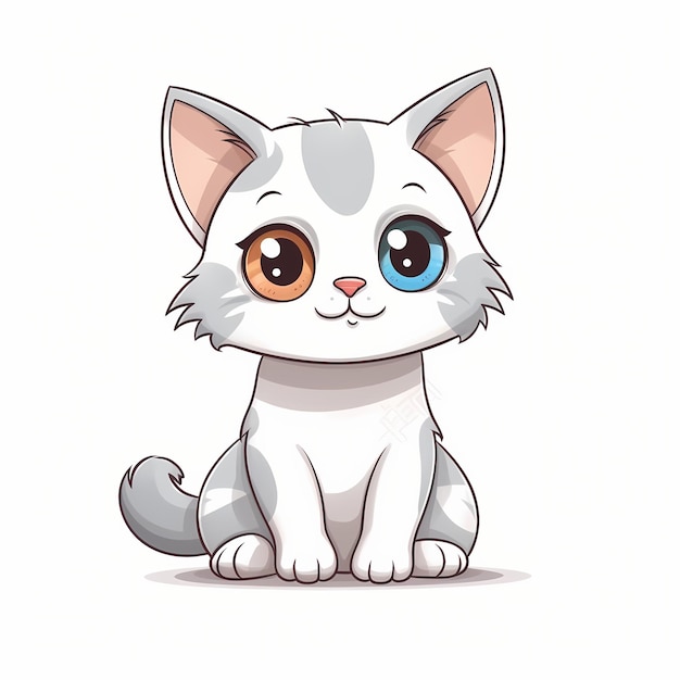 Premium AI Image | Vector cute cat with love sign hand cartoon ...