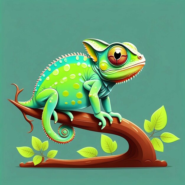 Photo vector cute chameleon