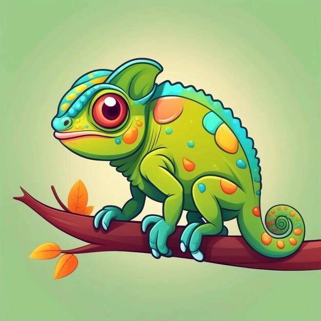 Photo vector cute chameleon