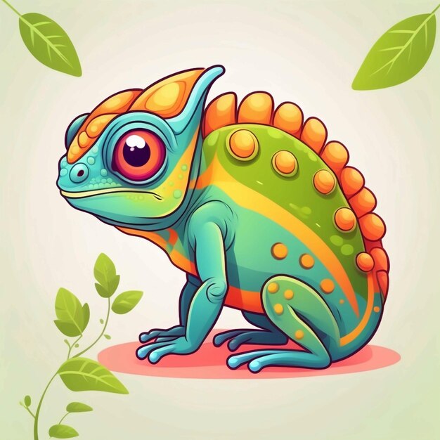 Photo vector cute chameleon