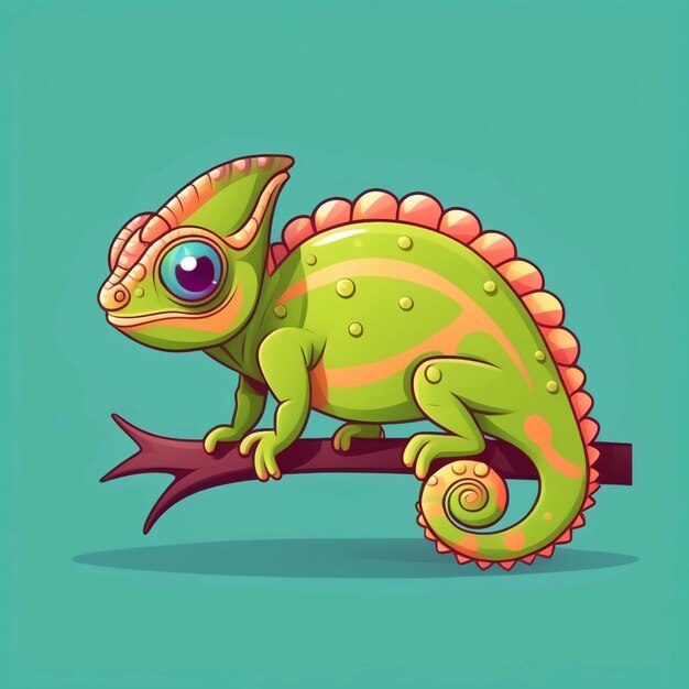 Photo vector cute chameleon