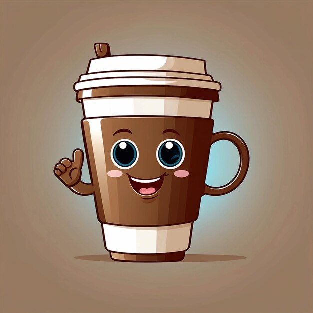 Photo vector cute coffee cup