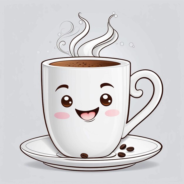 Photo vector cute coffee cup