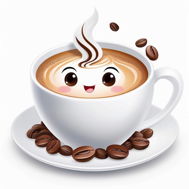 Foto carina tazza di caffè vettoriale