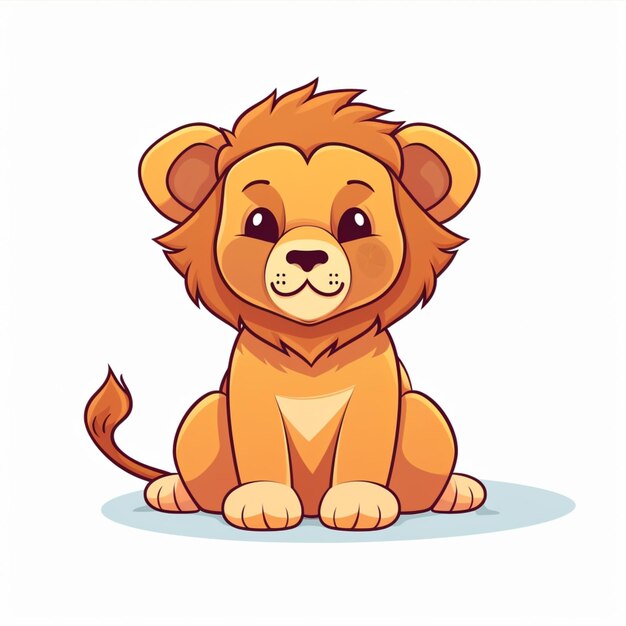 vector cute lion playing guitar