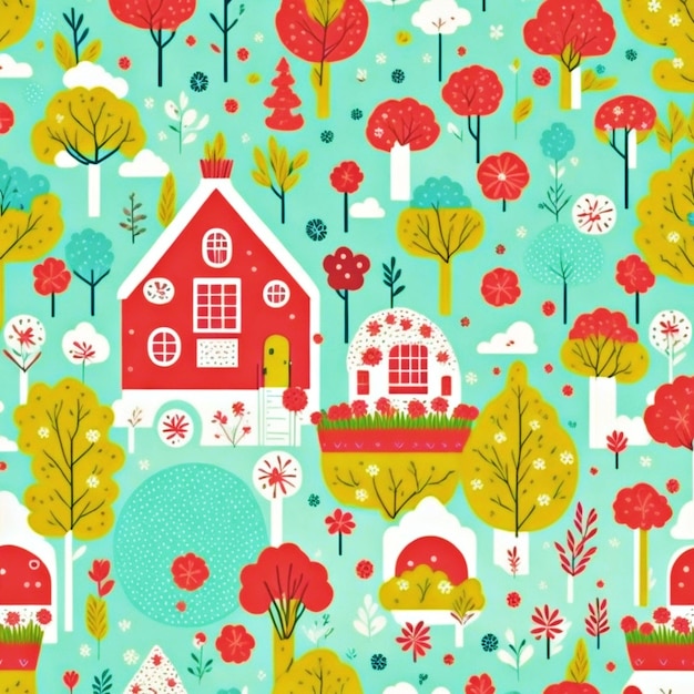 Vector cute seamless pattern wallpaper