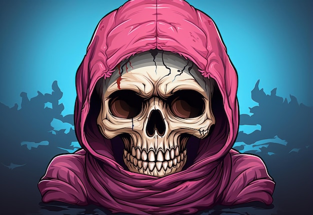 Photo vector_cute_skull_caps_cartoon_illustration