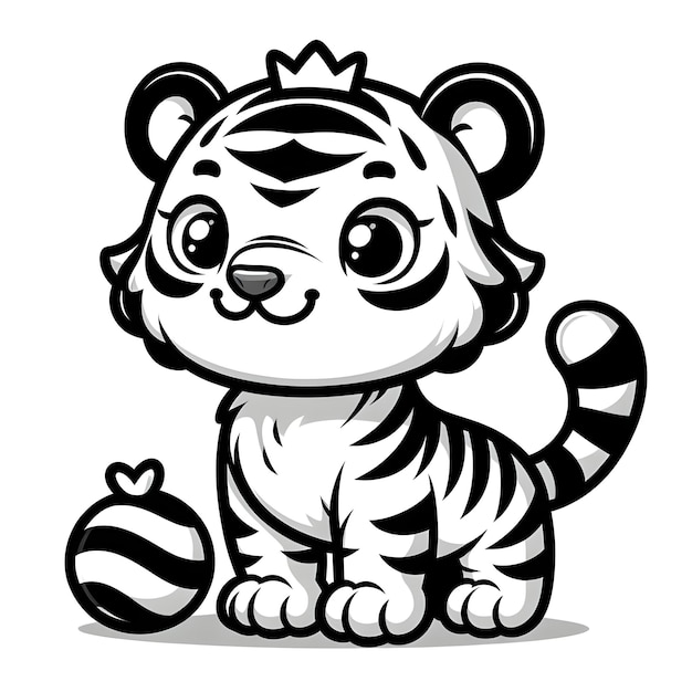 Vector cute tiger cartoon illustration