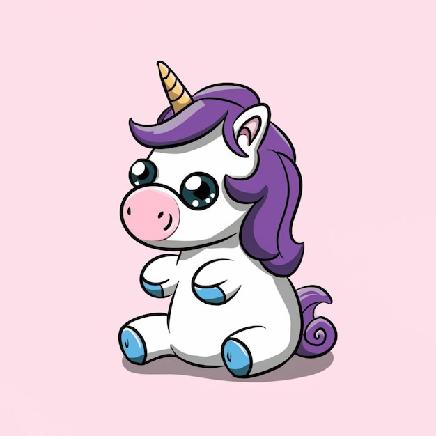 vector cute unicorn bite love cartoon vector icon illustration animal nature icon concept isolated