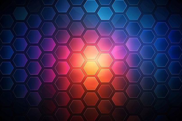 Vector dark hexagonal background with gradient color