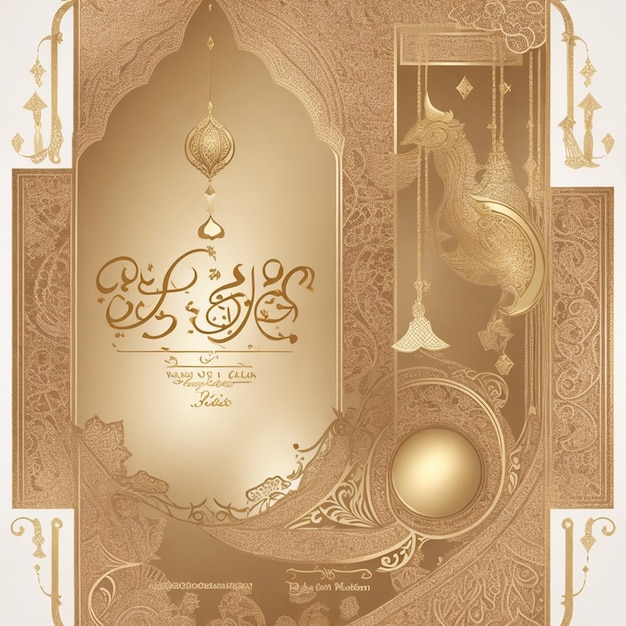 vector decorative bakrid wises golden card design