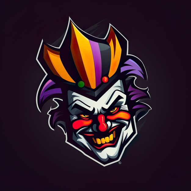 vector design clown head Mascot gaming and esport logo generative ai