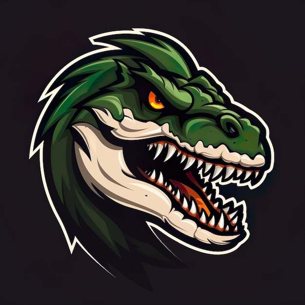 Foto design vettoriale dinosauro mascotte gaming e esport logo generativo ai