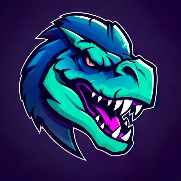 vector design dinosaur Mascot gaming and esport logo generative ai