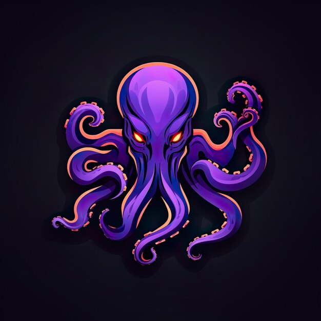 Photo vector design octopus mascot gaming and esport logo generative ai