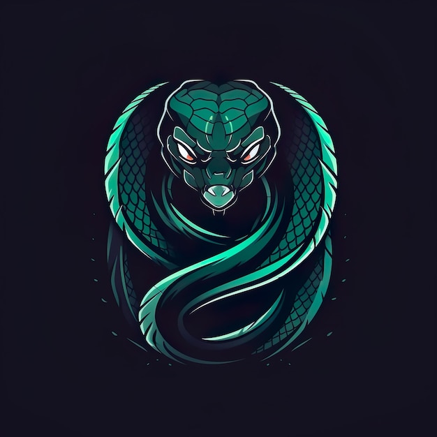 Foto design vettoriale serpente mascotte gaming e esport logo generativo ai