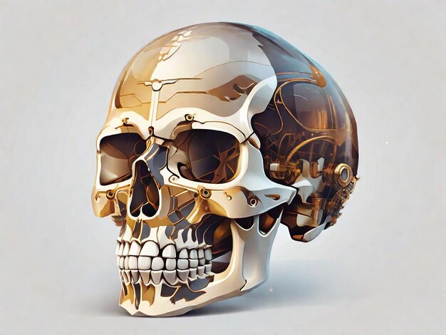 Photo vector detailed graphic colorful human skulls set