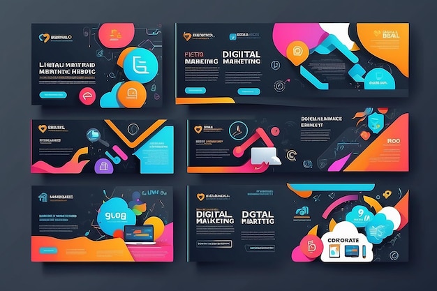 Photo vector digital marketing agency and corporate social media banner or post template