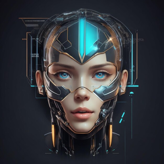 Vector digital technology face artificial intelligence