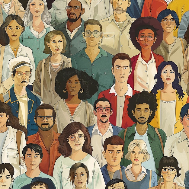 vector diverse people
