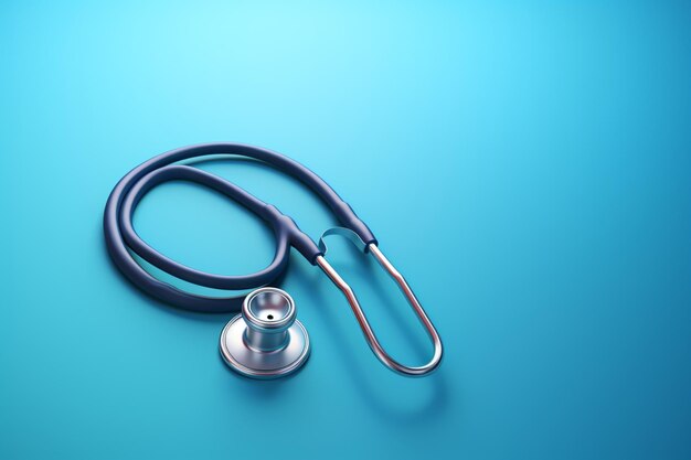 A vector doctor stethoscope object is highlighted against a blue background