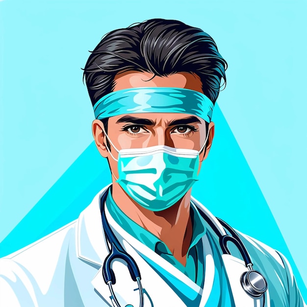 Vector a doctor with a mask National Doctors Day