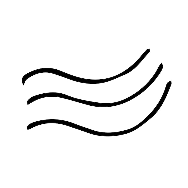 Vector doodle golvende lijnen stempel op envelop brief