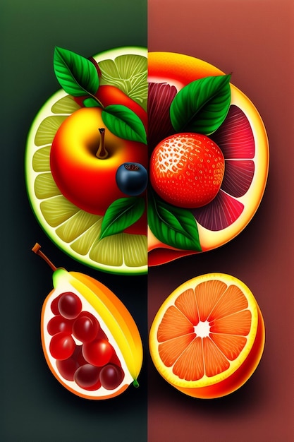 Photo vector_drawing_of_fruits_with_clean_outline_and_no_4 jpg