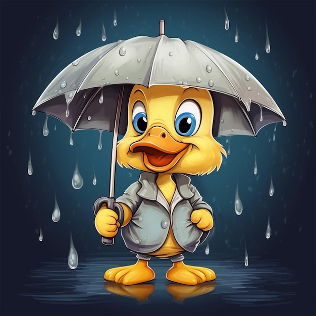 Photo vector duck carrying an umbrella