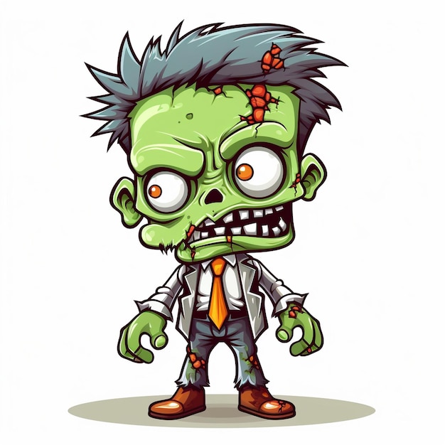 vector een angstaanjagende groene zombie in cartoon stijl vector een angestaanjagende groen zombie in cartoonstijl