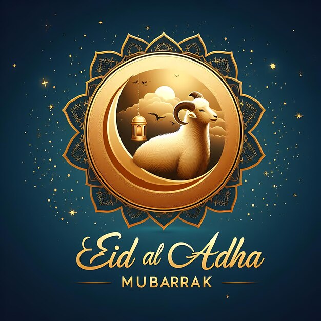 Фото Вектор eid al adha золотой логотип для фестиваля под названием quot e k k quot