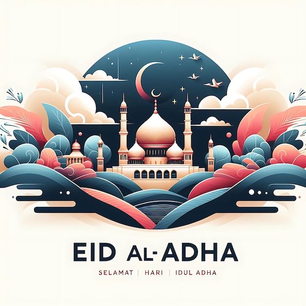 vector eid al adha een poster voor de maand van maand van maand