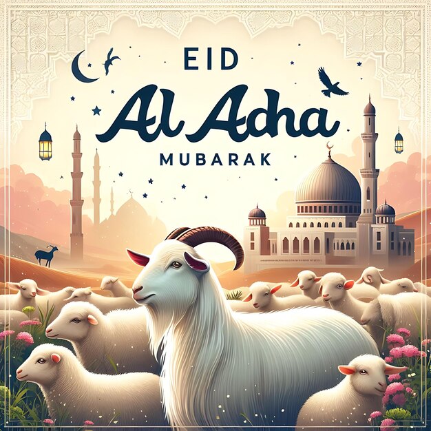 vector eid al adha een poster voor het arabische festival van het arabische arabisch