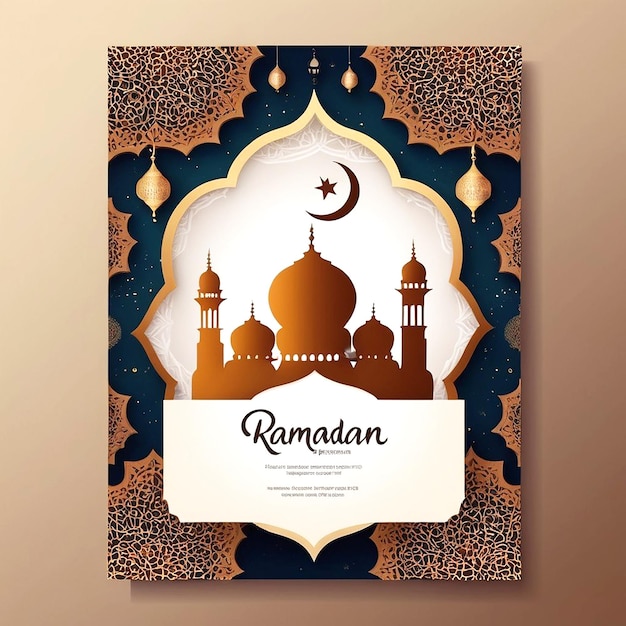 Vector Elegant Ramadan Kareem Decorative Festival Card