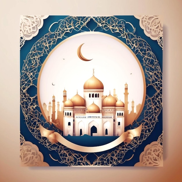 Vector Elegant Ramadan Kareem Decorative Festival Card