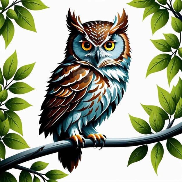 Photo vector elf owl standing on branch