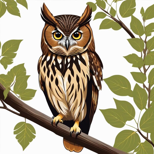 Photo vector elf owl standing on branch