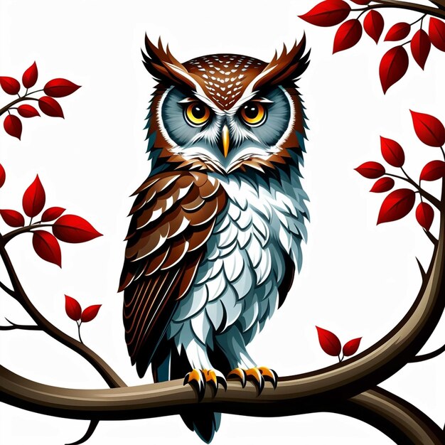 Photo vector elf owl standing on branch