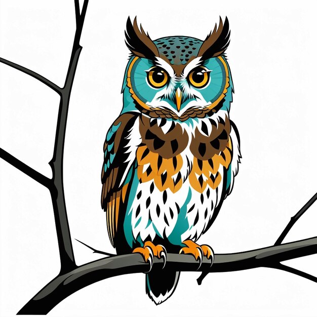 Photo vector elf owl standing on branch