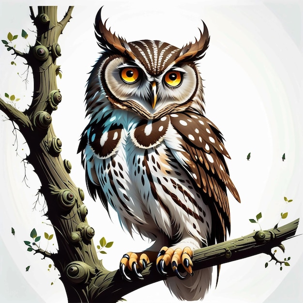 Photo vector elf owl standing on branch