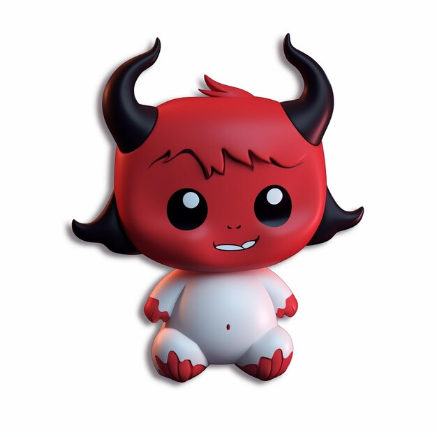 Vector expressive artwork of a cute and charming devil monster for your design